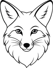 Portrait of fox head on white background vector art illustration
