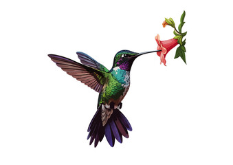 花の蜜を吸うハチドリ