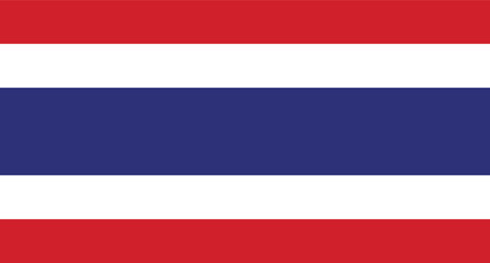 National flag of Thailand , Thailand flag , vector flat design and digital illustration 