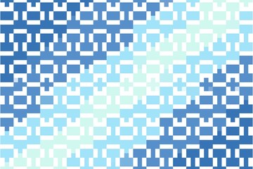 Blue mint pixelated square pattern with structured geometric grid mosaic. Digital design concept