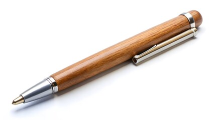 Wooden Pen on White Background