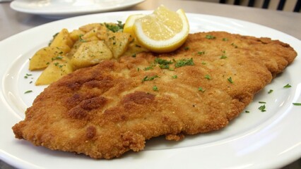 Wiener Schnitzel with a golden, crispy texture