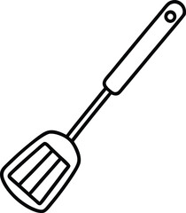 Large Stainless steel Kitchen spatula vector art illustration