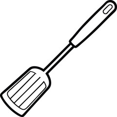 Large Stainless steel Kitchen spatula vector art illustration