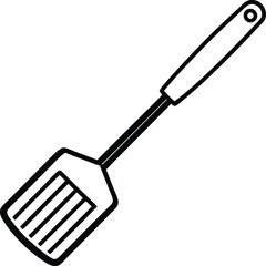 Large Stainless steel Kitchen spatula vector art illustration