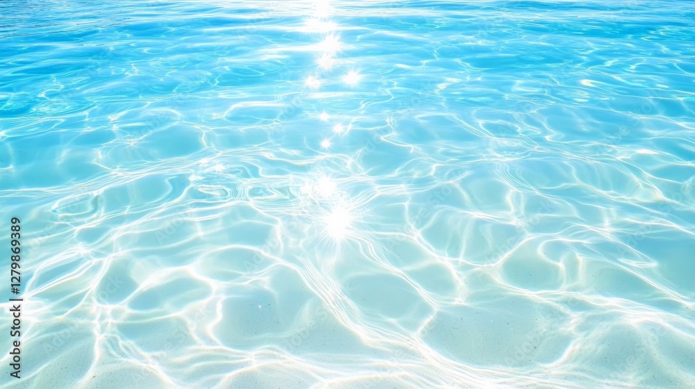 Aufkleber sunlight is reflecting and creating beautiful patterns on the surface of clear turquoise water gentl