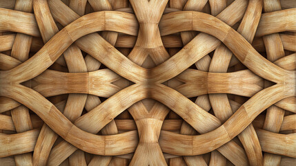 A complex parquet woodwork, golden oak finish, elegant symmetrical design