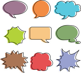 Vibrant and Playful Speech Bubbles Vector Illustration Set