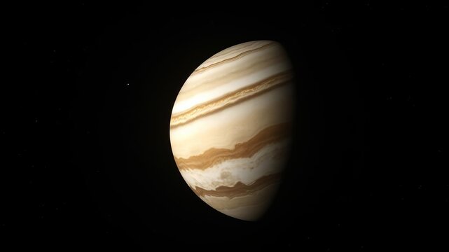 Fototapeta Majestic view of Venus planet shining brightly in the dark night sky, as seen through a powerful zoom lens, discovery, Venus, zoom