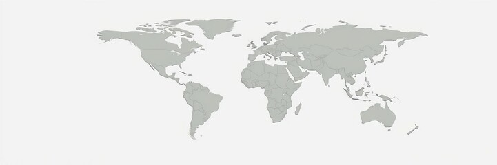 Minimalistic world vector map with stylized continents and simplified line contour, map, vector, line