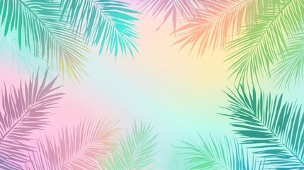 Colorful palm leaves create a vibrant tropical backdrop for artistic designs and summer themes