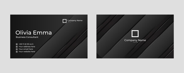 3D black business card template