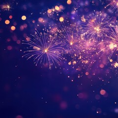 Vibrant Fireworks Display in a Colorful Night Sky Sparkling with Stars and Bokeh Effects Creating a Festive Atmosphere for Celebrations and Events