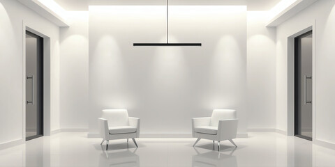 Minimalist Reception Area with Sleek Symmetry