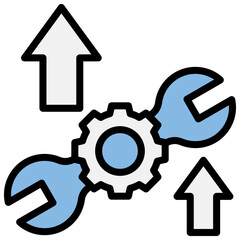 Skill Development Blue Black Icon