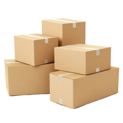 Stacked Plain Brown Cardboard Boxes for Shipping or Storage Use