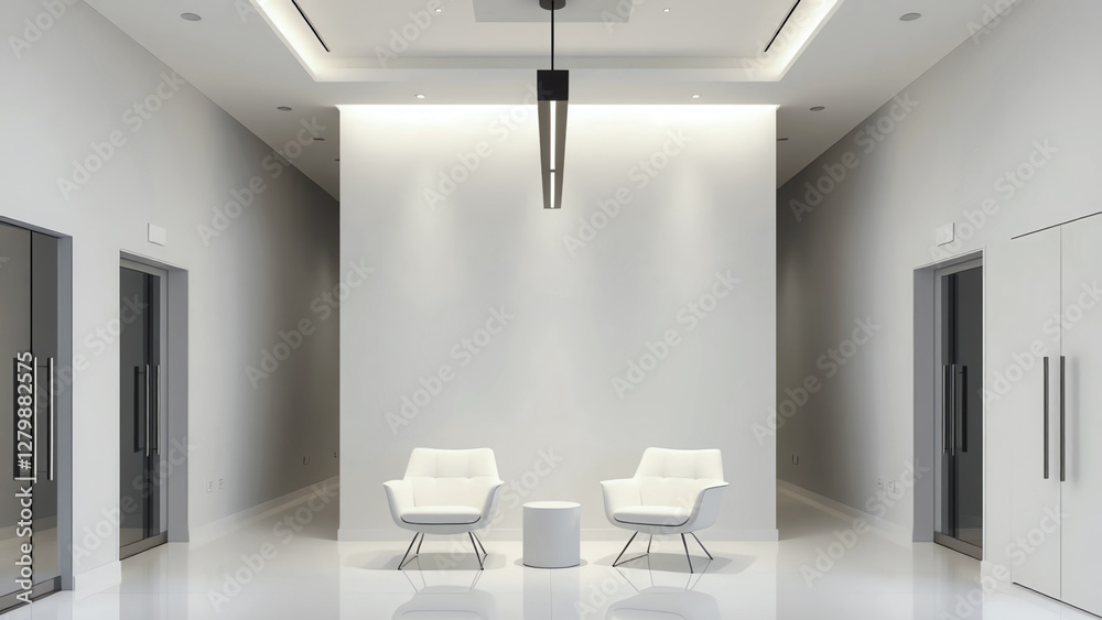 Wall mural Minimalist Waiting Area with Sleek Design