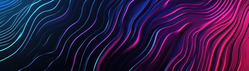 Obraz premium A dynamic abstract background featuring flowing lines in vibrant pink and blue hues against a dark backdrop.