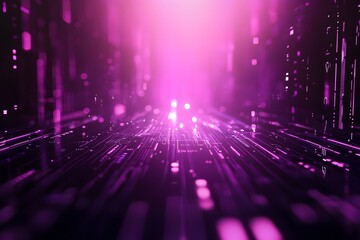 Obraz premium Abstract Purple Digital Highway