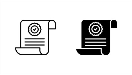 Insurance policy icon set. contract sign. Insurance policy symbol color editable. on a white background.