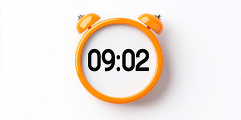 vibrant orange digital timer displaying time 0902, symbolizing punctuality and time management