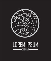 emblem tiger logo icon for halloween sign