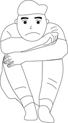 The Illustration of Cartoon Character that is having depress time