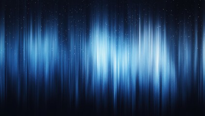 Abstract Blue Vertical Lines with Glowing Lights and Sparkling Stars Over Dark Background Ideal for Artistic or Modern Design Projects