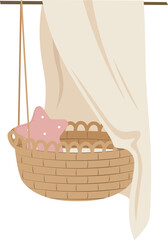 Hanging Wicker Cradle Basket For Newborn © Mykola Syvak