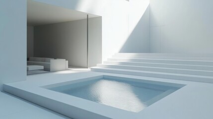 Modern Minimalist Courtyard Home Architectural Model