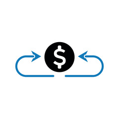 Fototapeta premium Arrow money icon.