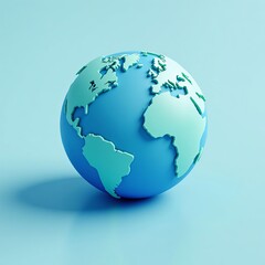 Obraz premium Blue Earth Globe Displaying Continents