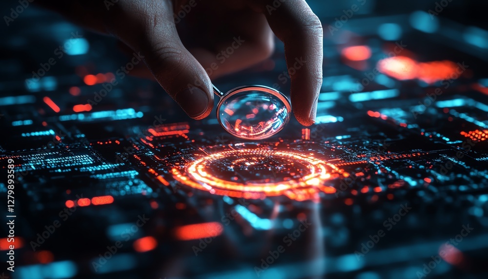 Poster Cybersecurity expert troubleshooting system errors