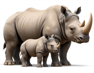 Obraz premium Majestic Guardian: Rhinoceros Collection, 