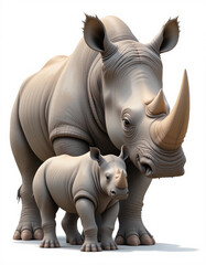Fototapeta premium Majestic Guardian: Rhinoceros Collection, 