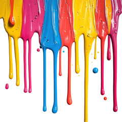 Naklejka premium Vibrant Splash of Colorful Paint Dripping on Black Background