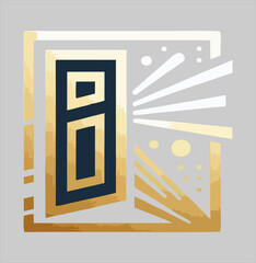 This captivating logo design features a dynamic doorway, symbolizing new opportunities and pathways to success. The striking combination of gold and white elements creates a modern and sophisticated 
