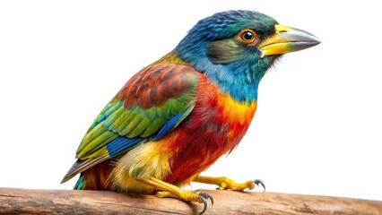 Obraz premium Elegant Great Barbet: breathtaking bird photography reveals its exquisite details.