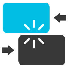 Obraz premium Friction Glyph Blue Grey Icon