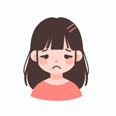 An emotional illustration of a sad woman sitting alone, conveying feelings of sorrow and loneliness. Perfect for mental health awareness campaigns, heartbreak-related content.