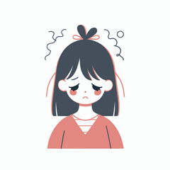 An emotional illustration of a sad woman sitting alone, conveying feelings of sorrow and loneliness. Perfect for mental health awareness campaigns, heartbreak-related content.