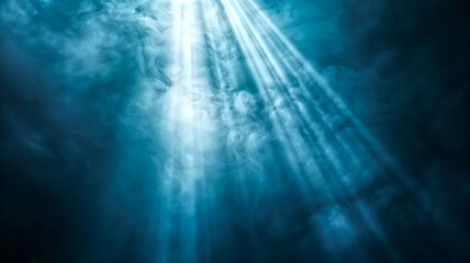 Abstract blue background with a gradient light and spotlight on