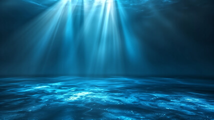 Abstract blue background with a gradient light and spotlight on
