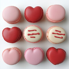 Obraz premium ホワイトデー, バレンタイン, マカロン, 食べ物, デザート, 甘い, ケーキ, フランス, ピンク, カラフル, クッキー, スポンジケーキ, 白, 軽食, 孤立した, 色, おいしい, ペイストリー, 緑, fra, 黄色, 種類, 伝統の, 菓子類, 盛り合わせの