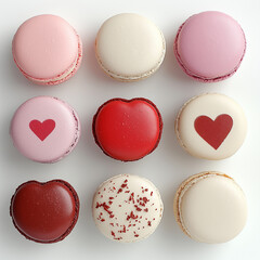 Obraz premium ホワイトデー, バレンタイン, マカロン, 食べ物, デザート, 甘い, ケーキ, フランス, ピンク, カラフル, クッキー, スポンジケーキ, 白, 軽食, 孤立した, 色, おいしい, ペイストリー, 緑, fra, 黄色, 種類, 伝統の, 菓子類, 盛り合わせの