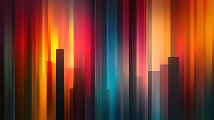 Fototapeta premium Vibrant abstract background with vertical lines in various colors, creating dynamic and energetic atmosphere. interplay of light and color evokes sense of movement and depth