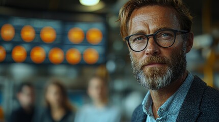 A serious man with glasses looks directly into the camera lens