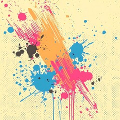 Colorful paint splatters, abstract art background
