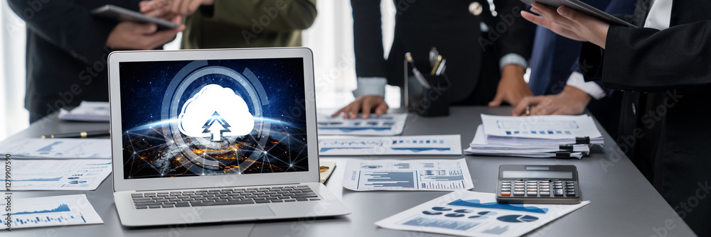 Poster cloud computing software for brisk remote work and personal data storage