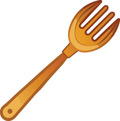 Wooden Spoon isolated on white background vector art illustration